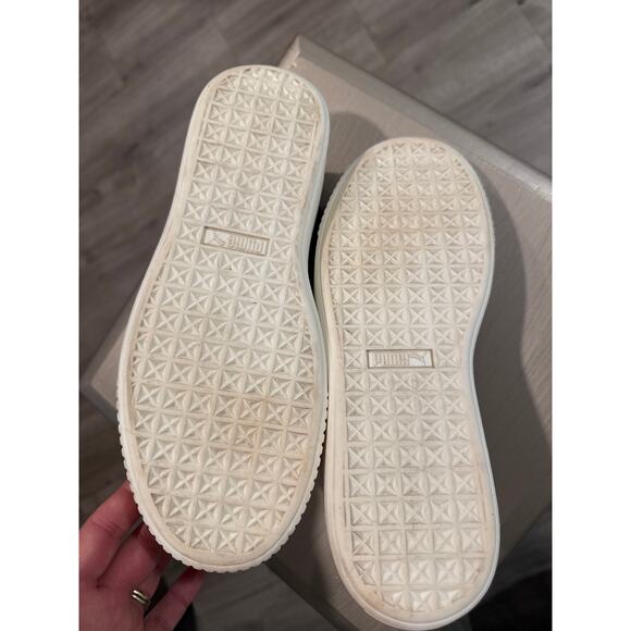 Puma Basket Strap Suede Rope Platform Sneaker Olive Green Shoes Women's Size 6.5 - Picture 5 of 6